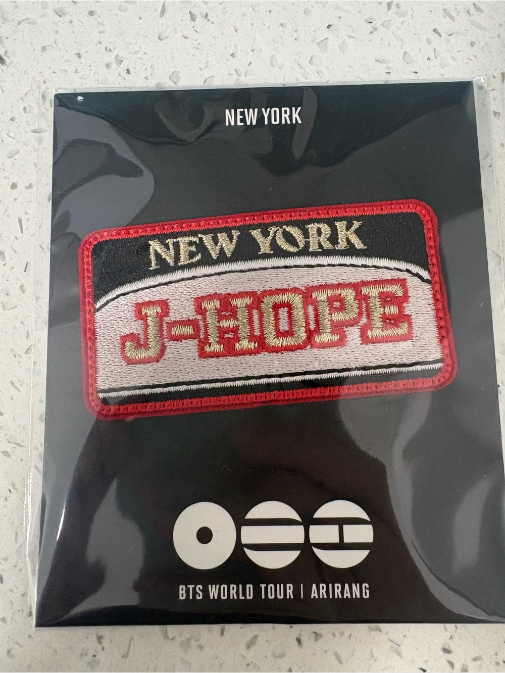 Exclusive BTS Arirang New York Pop Up Embroidered Patch Clip Pin - J-Hope Hobi
